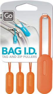 Design Go Travel Bag ID Set Luggage Tags Zip Suitcase Orange Purple