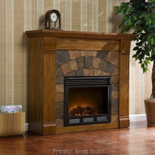  Tuscan Electric Fireplace Faux Slate Design w Remote Control