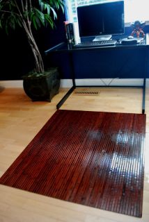 Bamboo Chair Mat Hard Wood Floor Protector Office Desk