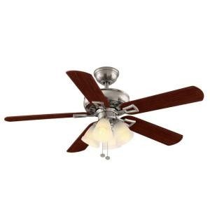 Hampton Bay Lyndhurst 52 in Indoor Brushed Nickel Ceiling Fan