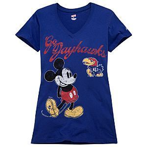 New Disney Mickey Kansas Jayhawks Womens Shirt s M L XL