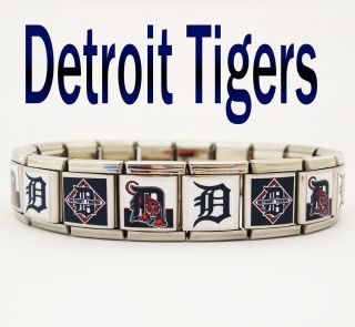  Detroit Tigers Italian Link Bracelet