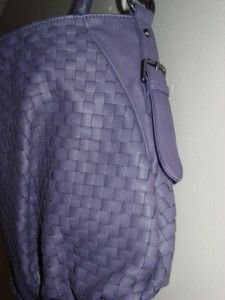 Deux Lux Lilac Faux Leather Woven Hobo Handbag New $210