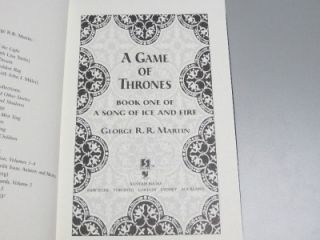 Game of Thrones by George R R Martin Song of Ice and Fire Series Set
