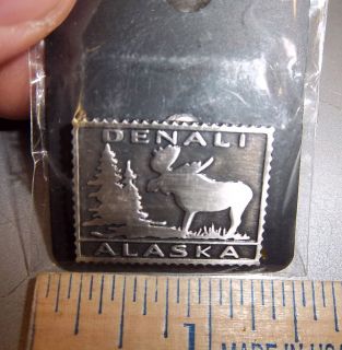 Denali National Park Alaska Pewter Moose Tie Tac Lapel Collectors Pin