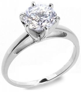 42 Ct D SI2 Round Diamond Solitaire Ring 14k w Gold