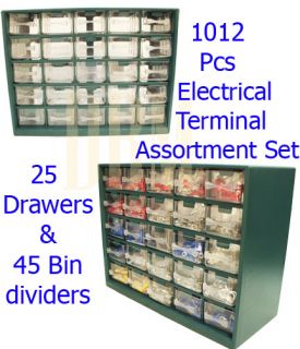 electrical assortment 25 drawers 45 bins dividers 1012pcs 1