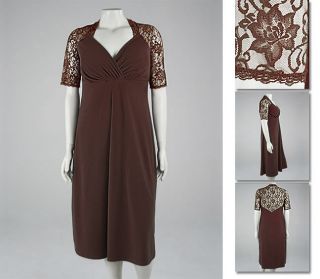 New Zaftique Divine Lace Dress Chocolate Brown 1Z 4Z 16 18 28 XL 1x 4X