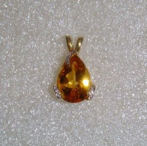 18k madeira citrine diamond pendant lb1406