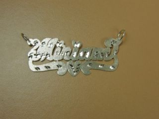 925 Sterling Silver Diamond Cut Miriam Name Plate Pendant
