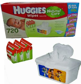 720 Huggies Natural Care Baby Diapering Wipes Bonus Tub