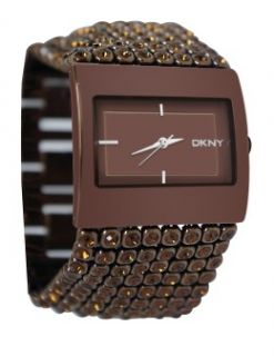 DKNY NY8396 sunray dial brown crystal stainlees steel bracelet women