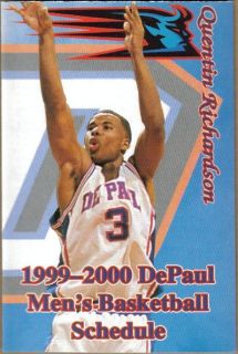 1999 00 DePaul Blue Demons Basketball Pocket Schedule