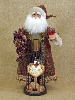Karen Didion Wine Bottle Cork Collector Christmas Santa Figurine New