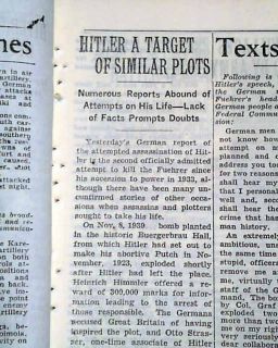 Best Operation Valkyrie Adolph Hitler Assassination Attempt 1st Report