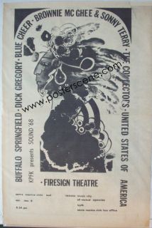 BUFFALO SPRINGFIELD BLUE CHEER 1968 CONCERT NEWSPAPER AD POSTER