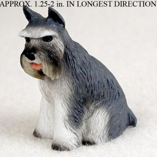 Schnauzer Mini Resin Dog Figurine Statue Hand Painted Gray