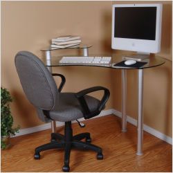  Computer Desk with Monitor Stand in Clear   Tier One Designs T1D 122
