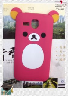 Rose Panda Dog Ear Silicone Back Case Cover for Samsung Galaxy Ace