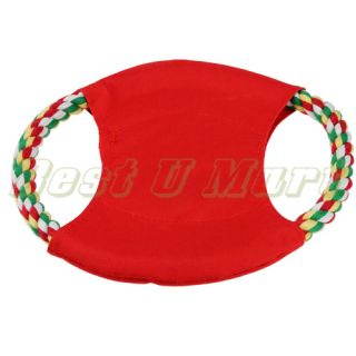  Pet Dog Puppy Training Frisbee Toy Rope Flyer Toy for Dog Red
