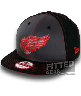 Detroit Red Wings Snapinpop Black Red NHL New Era 9Fifty Snapback Hats