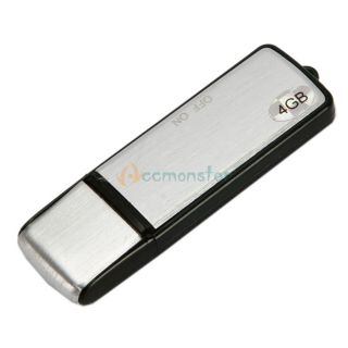 New 4GB Mini Digital Voice Recorder U Disk Silver Black