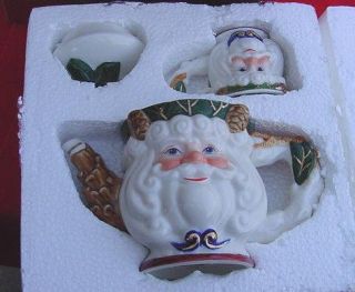  brand new never used or displayed dillard s santa teapot and cup an