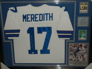 DON MEREDITH SIGNED & FRAMED DALLAS COWBOYS JERSEY + COA