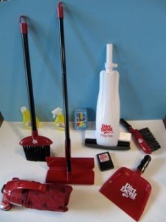 Dirt Devil Toy Cleaning Set Lot w/ Hand Vac Vacuum Broom Mop All