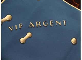  Argent Blue Silk Scarf 90cm Square Signed Dimitri Tag Attached