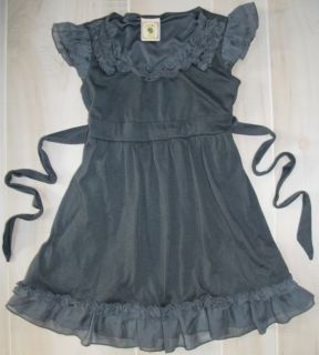 Lemon Figg Sz 7 Gray Ruffle Dress Girls Spring Summer Boutique