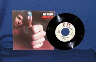 Don McLean American Pie 45 RPM w PS UA 50856 NM NM