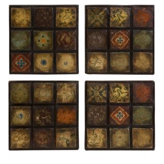  Panel Ceramic Tuscan Barberry Earth Tones Plaques Tiles