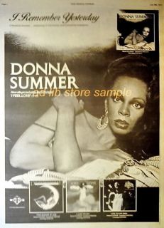 DONNA SUMMER ALBUM I FEEL LOVE POSTER SIZE AD 1977 ADVERT
