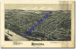 1901 Donora Pennsylvania Washington County PA US Map CD