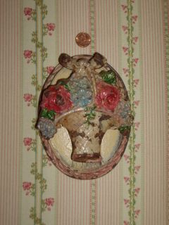 Antique Cast Iron Flower Basket Door Knocker Roses Ribbon Bow XL Size