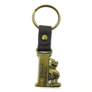 Disney Mickey Mouse Brass Key Ring Key Chain Letter I