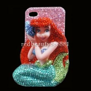 3D Bling Crystal Disney Little Mermaid DIY Cell Phone iPhone Case Deco