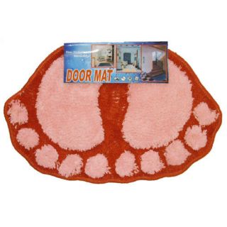  Rug Pink Red Footprints Shaggy Door Mat Accent Carpet Decor