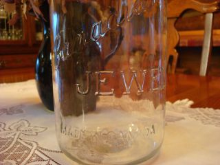 Canadian JEWEL Canning FRUIT JAR Clear 1 5 Liters Glass Top Zinc Lid