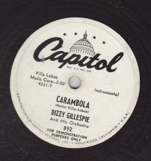 Dizzy Gillespie His ORCH Captiol 892 Carambola Honeysuckle Rose