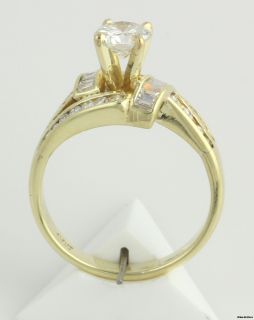 97ctw Genuine VVS2 VS2 Diamond Engagement Ring 14k Yellow Gold Round