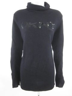 you are bidding on a dkny jeans black sequin knit turtleneck sweater