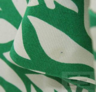 DVF Diane Von Furstenberg Green & White Floral Print Silk Wrap Dress