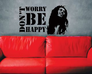  Decals Sticker * Dont Worry Be Happy * BOB MARLEY Music Quote Saying