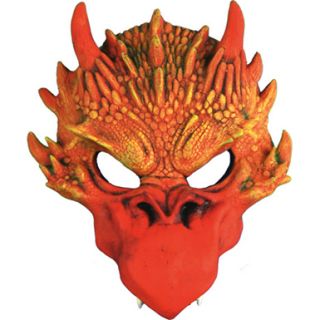 red dragon half mask creature halloween costume