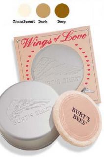 Wings of Love Loose Powder balances skin tone and sets makeup leaving