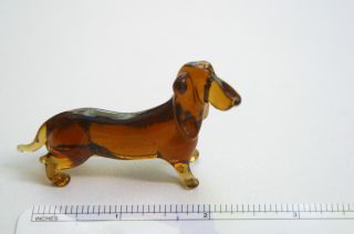 Dachshund Dog Murano Glass Russian Art Artisan Figurine Statue Dog