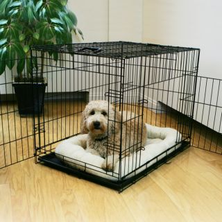 42 Folding Dog Crate w Wire Divider Large Collapsible Metal Puppy Pet