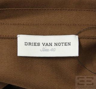 Dries Van Noten Brown Wool Long Sleeve Dress Size 40 Current